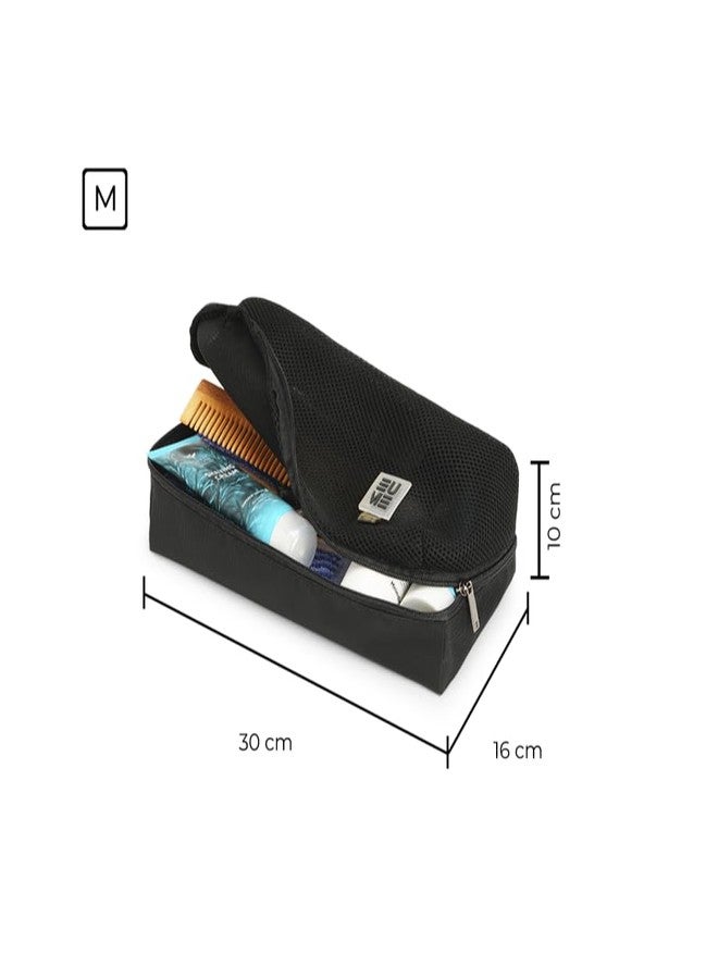 EUME Storage Pods, Set of 4 - Polyester Packing Cubes for Men and Women Luggage Travel Organizer set of Packing Bag (4 Medium Toiletry Bag) (Black) - Image 2